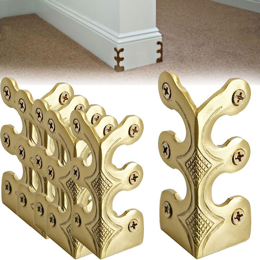 4-Pack Vintage Metal Corner Protectors,Solid Brass Decorative Protective Covers for Furniture & V1189-LWWAL-20260401-07223