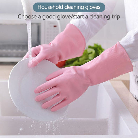 Reusable Household Dishwashing Cleaning Gloves, Food-Grade Natural Rubber with Non-Slip Textured Grip, Long V1189-LWWAL-20260401-07241
