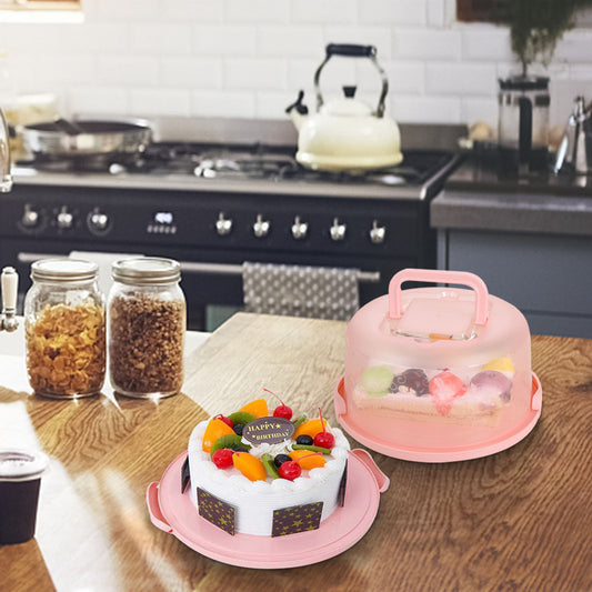 Clearance! Round Cake Carrier Cake Container With Lid And Handles, Large Cupcake Carrier Cake Keeper Sturdy V1189-LWWAL-20260401-07326