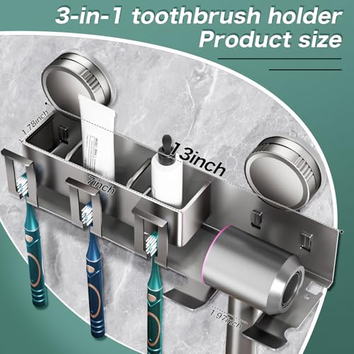 Toothbrush holder - Wall shelf - Bath shelf - Shower rack - Hair dryer shelving unit - Bathroom rack - V1189-WXF-260203-00302