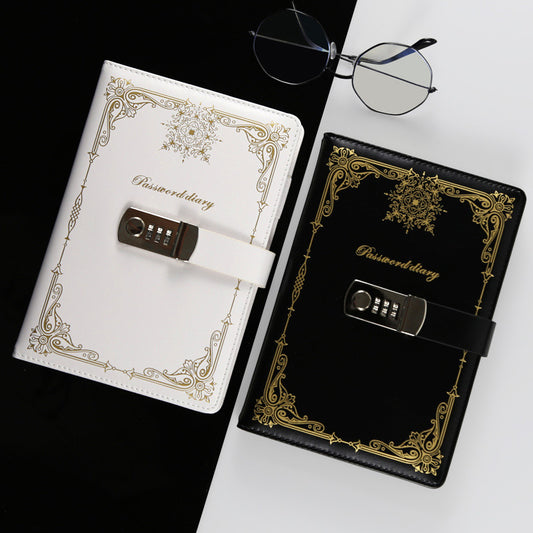 Diary - Journal - diary with lock - password book - Notebook - notebook A5 - diary for adults - books - Retro V1189-WXF-260203-00353
