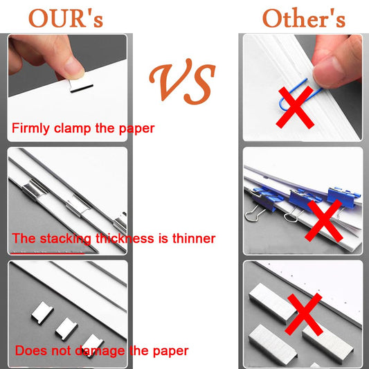 Paperclip dispenser - Stapler without staples - Paper clips - 100 pieces refill clips - Office supplies - V1189-WXF-260203-00394