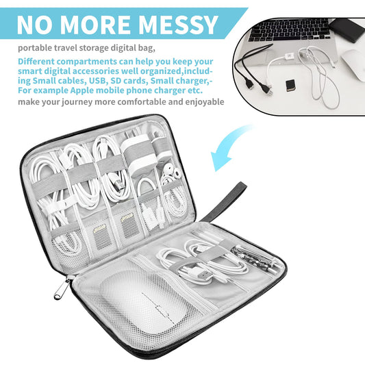Cable Organizer - Electronics Organizer - Travel Bag - Cable Bag - Storage Bag - Charger - Power Bank - USB V1189-WXF-260203-00410