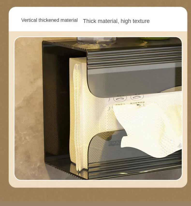 Tissue Box - Tissue Box - Tissue Holder - Tissue Box - Wall Mounted - No Drilling - Self-Adhesive - Bathroom V1189-WXF-260203-00418
