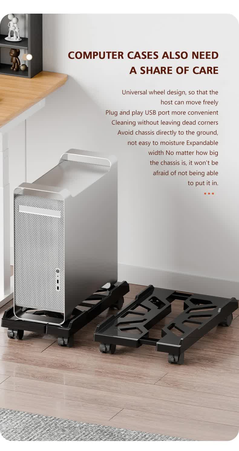 PC Stand with Wheels - Computer Holder - CPU Trolley - Mobile - PC Cart - Desktop Stand - Computer Case V1189-WXF-260203-00428