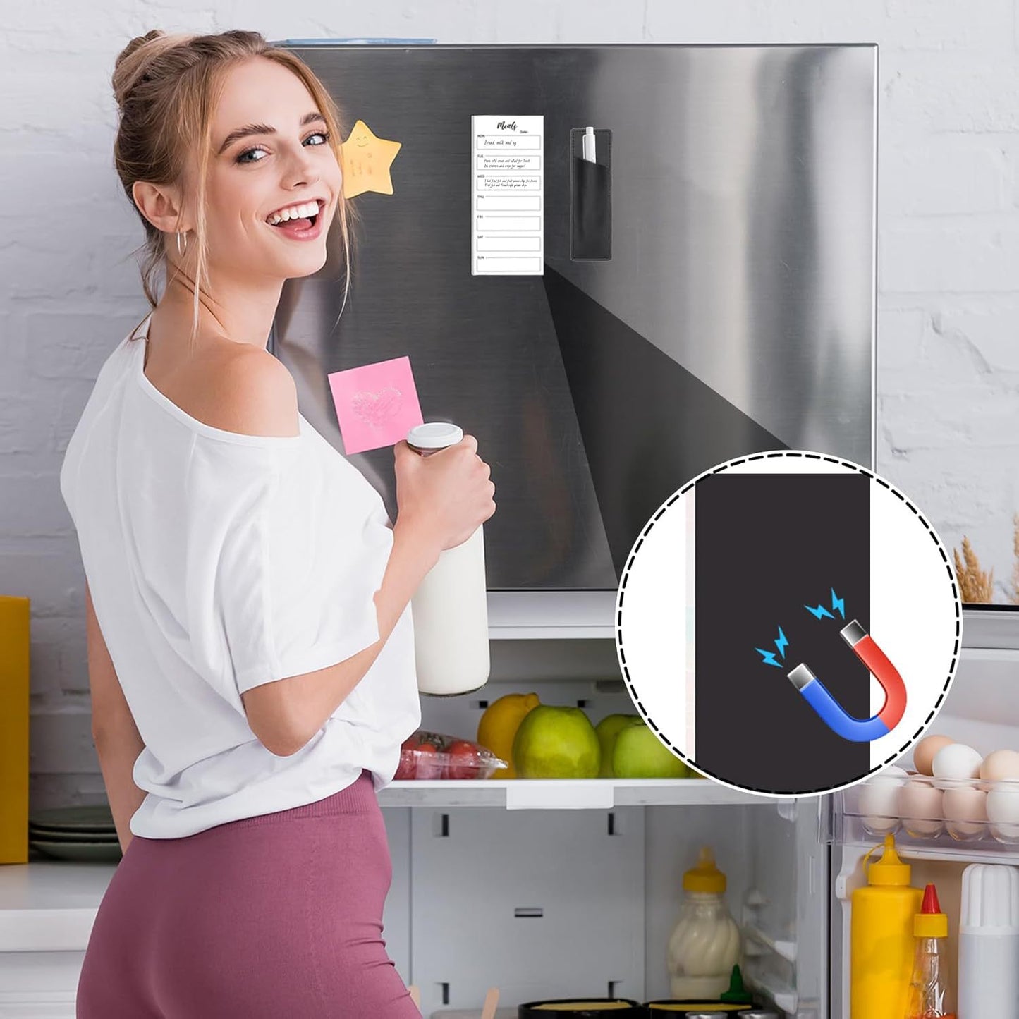 Magnetic Notepad Fridge - Grocery List - Weekly Planner - To Do List - Meal Planner - Memo Pad - Writing Pad V1189-WXF-260203-00479