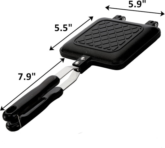 Sandwich Iron - Sandwich Maker - Grill Pan - Camping Sandwich Iron - Panini Grill - Frying Pan - Gas Stove V1189-WXF-260203-00496