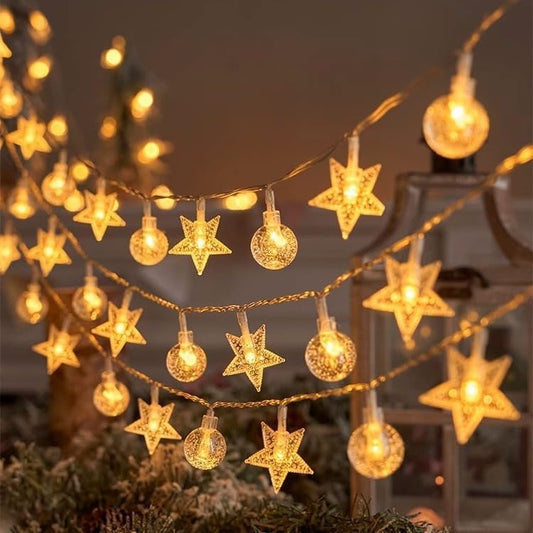 Fairy Lights - Mood Lighting - Indoor Christmas Lights - Fairy Lights - Stars and Bulbs - Party Lights - V1189-WXF-260203-00526