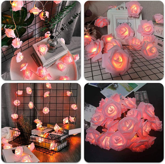 Rose Fairy Lights - Indoor Mood Lighting - Bedroom Decoration - LED Lights - Artificial Flowers - Wedding V1189-WXF-260203-00532