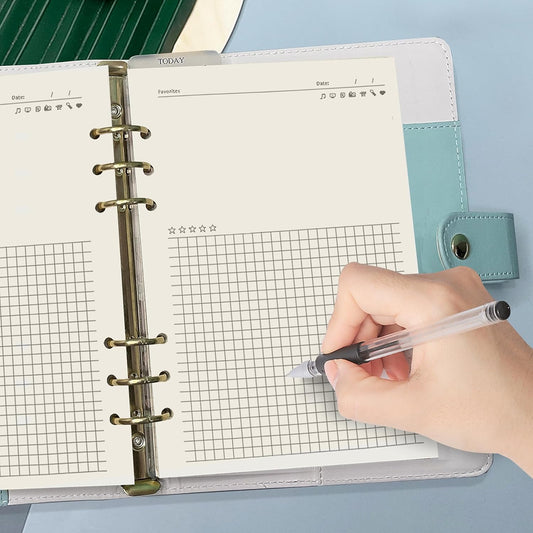 Notebook Refill A5 - Ring Binder Paper 6 Holes - Agenda Refill - Bullet Journal Paper - Refillable Notepad - V1189-WXF-260203-00574
