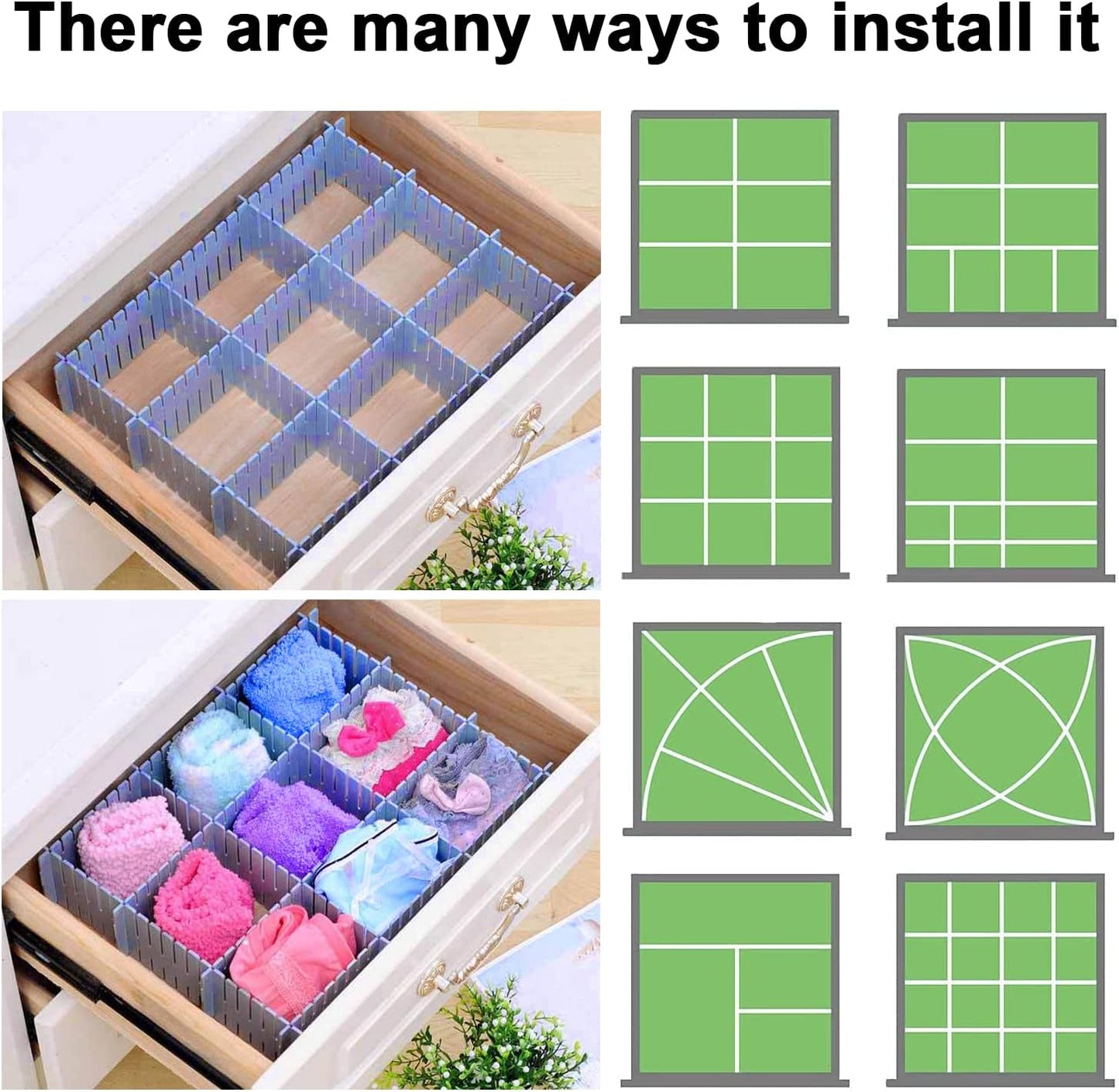 Drawer dividers - Drawer organizer - Storage system - Adjustable drawer divider - Desk organizer - Kitchen V1189-WXF-260203-00631