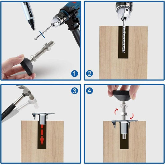 8 Pack Adjustable Leveling Feet M10 x 100 Load Capacity 500 kg Furniture Feet, Diameter 40 mm V1189-WXF-521-0002