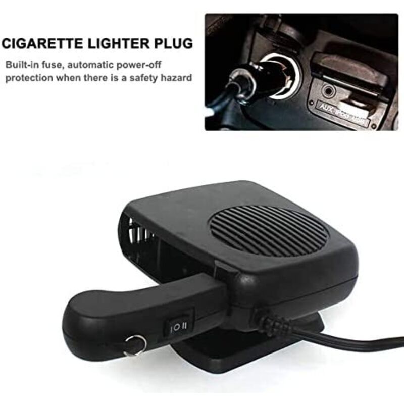 2-in-1 Car Heater 200W 12V Cigarette Lighter Defogger and Cooling Fan V1189-WXF-521-0018