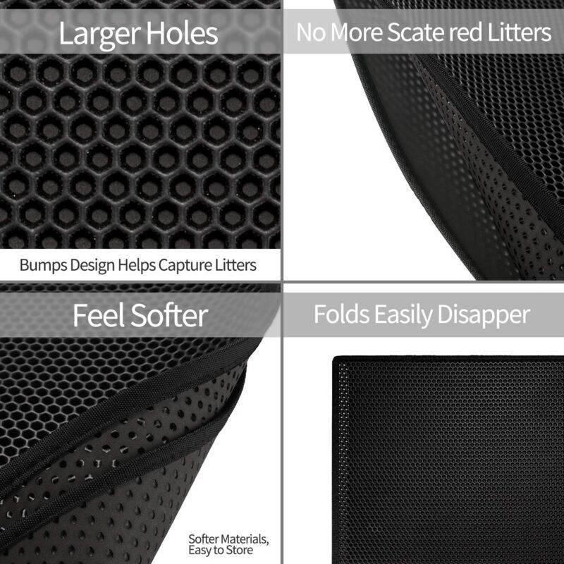Double Layer Cat Litter Mat Black, 30 x 45 cm V1189-WXF-521-0068