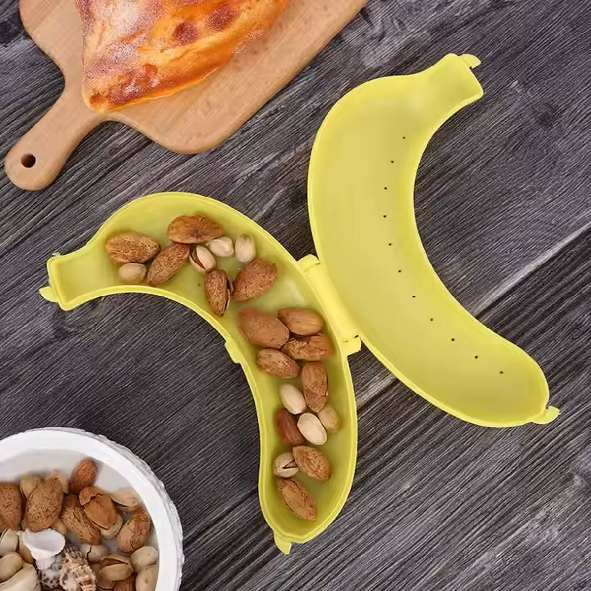 Banana Container | Lunchbox | Fruit Container | Banana Box | YELLOW V1189-WXFBOL-117-1