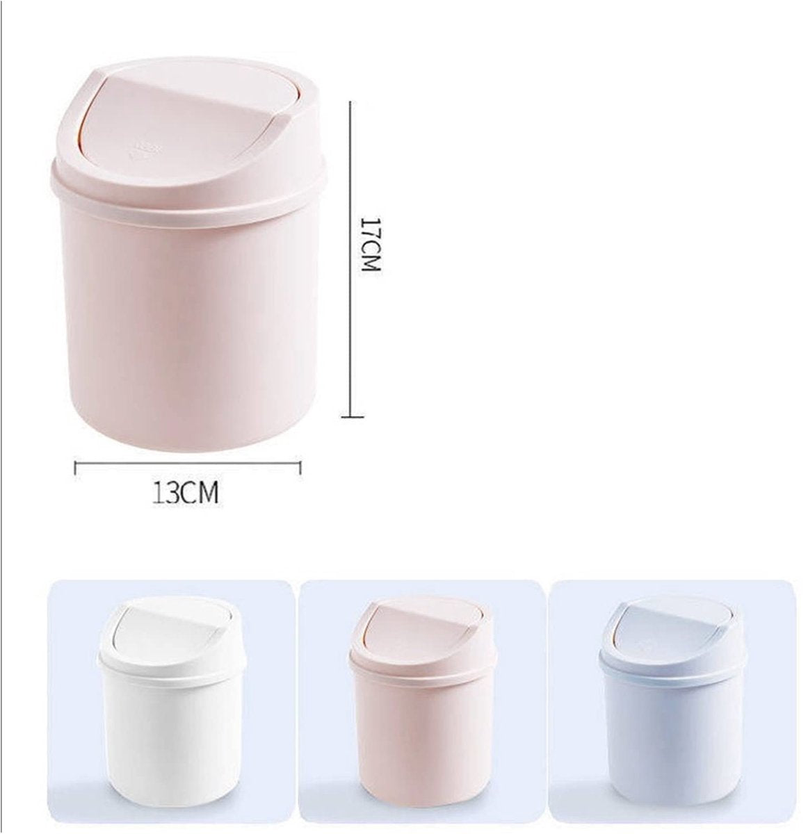 1-pack, pink, mini trash can, desk trash can, home office storage accessories V1189-WXFBOL-138-1