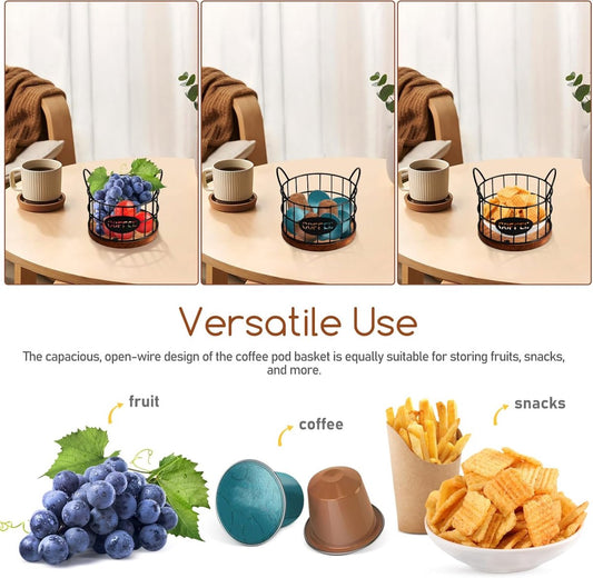 Storage basket - Storage rack - Coffee capsule storage rack - Fruit basket - Home storage accessories - V1189-WXFBOL-151-1