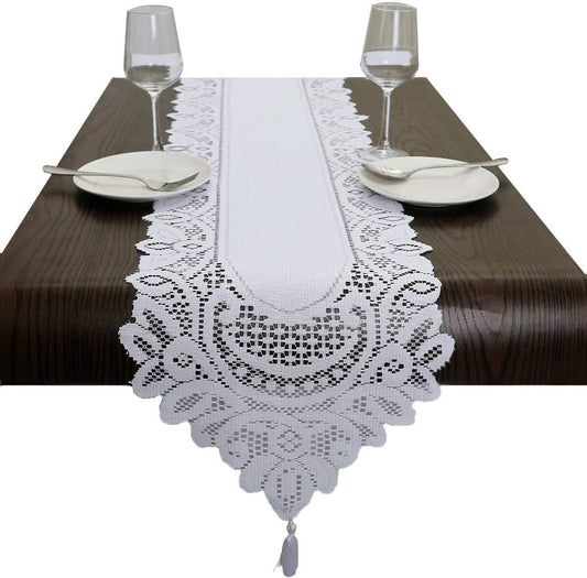 Lace Table Runner Dresser Scarf Embroidered Table Runners with Exquisite Flower Vintage Shabby Chic for V1189-WXFWAL-20260319-00024