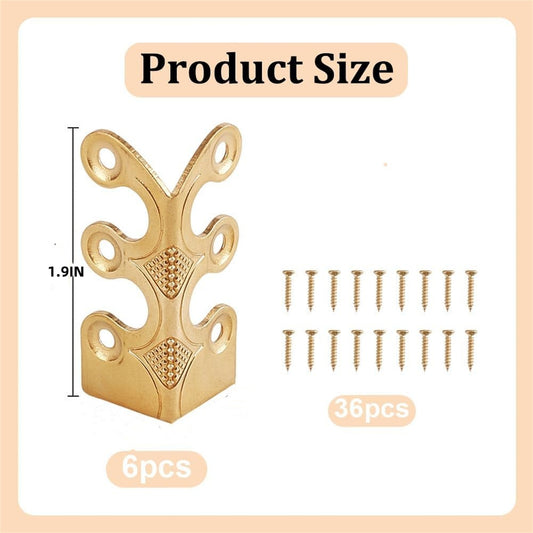 QZS Gold Vintage Metal Corner Protectors,Durable Table Edge Cover for Home,1.9x1In Portable Board Corner V1189-WXFWAL-20260319-00352