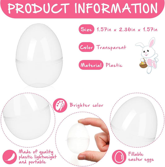Tutuviw 20Pcs Small Translucent Fillable Easter Egg,Plastic Clear Easter Eggs, 3.5 Inch Empty Eggs Bulk for V1189-WXFWAL-20260319-00358