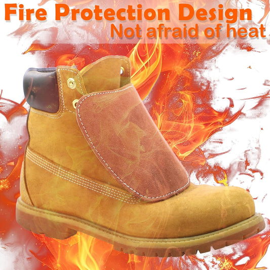 XLLHXF Leather Boot Covers for Welding - Heat Resistant Welding Boot Lace Covers, Portable Welder Shoe Cover V1189-WXFWAL-20260319-00442