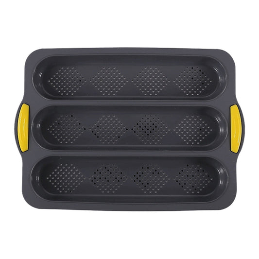 3-Slot French Bread Pan - Non Stick Silicone Baguette Mold for Hoagie, Sub Roll & Hot Dog Buns - Oven Safe V1189-WXFWAL-20260319-00458