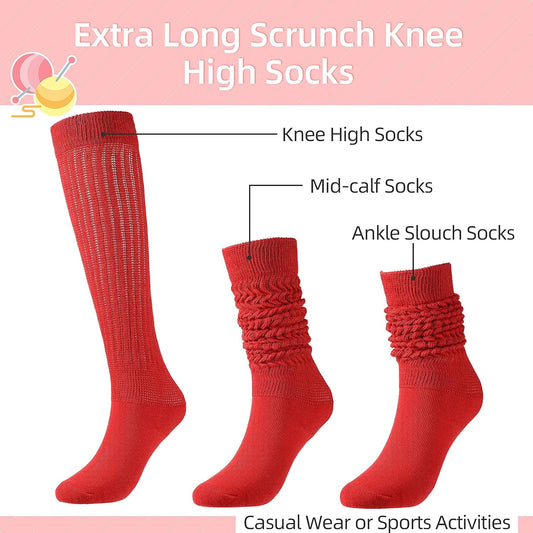 WQBLQH 10 Pairs Women's Slouch Socks Extra Long Knitted Sock Cotton Scrunchie Socks Size 9 to 11 Bright Color V1189-WXFWAL-20260319-00476