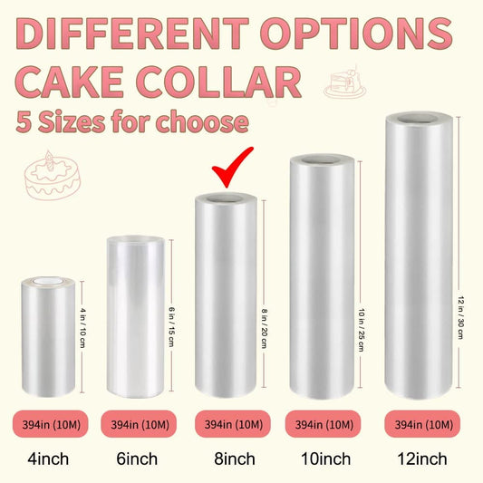 8 Inch Cake Collars, Clear Transparent Cake Acetate Sheet Roll, Cake Plastic Wrap, Cake Acetate Collar for V1189-WXFWAL-20260319-00488