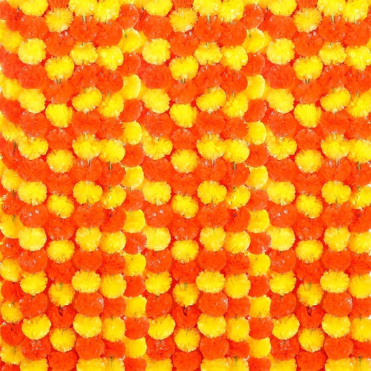 Tutuviw 4Pcs Marigold Garland,5 ft Diwali Wedding Party Mantle Decoration,Faux Artificial Marigold V1189-WXFWAL-20260319-00499