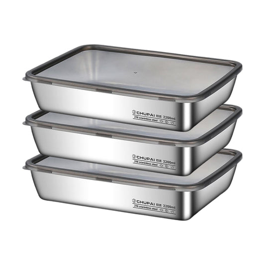 Large Stainless Steel Food Containers, Stainless Steel Dumpling Box, Rectangle Food Storage Box, Leak Proof V1189-WXFWAL-20260319-00575
