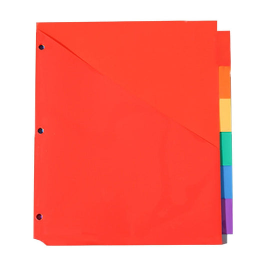 Durable Multicolor 3-Ring Binder, Plastic Divider Set with Tab Labels, Frosted Waterproof Folder Inner Page V1189-WXFWAL-20260319-00611