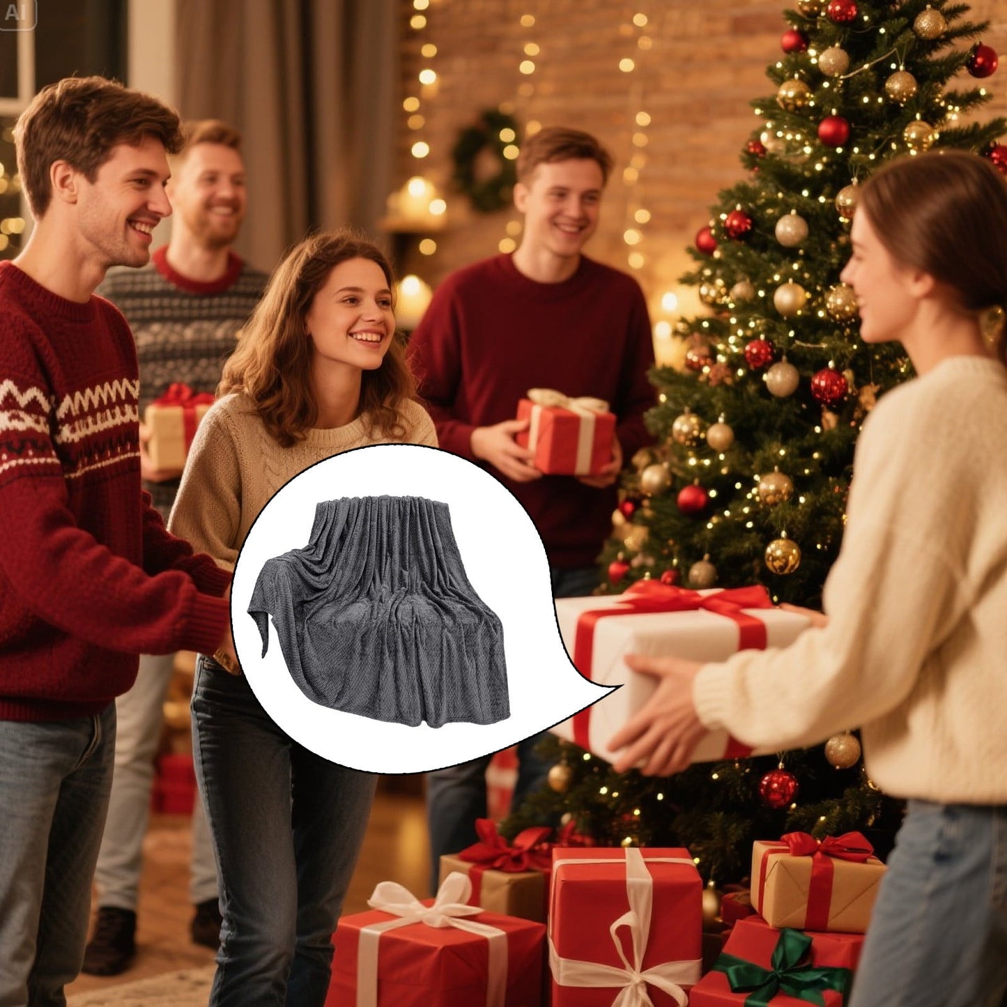 Christmas Solid Color Blanket, 59x39" Soft Warm Throw Blanket, Light-weight Plush Throw Blanket for Bed Sofa V1189-WXFWAL-20260319-00707
