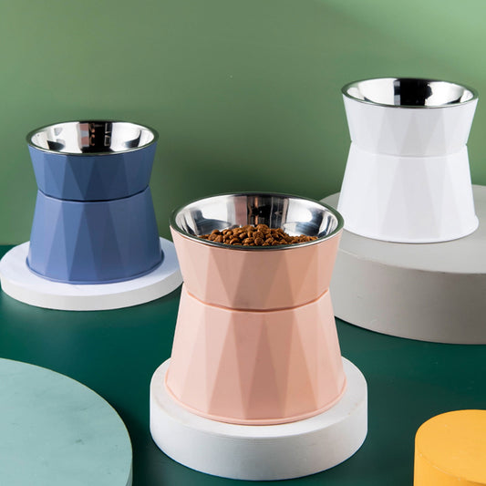 Dog Bowl Raised Cat Food Water Bowls with Detachable Elevated Stand Pet Stainless Steel Feeder Bowl No-Spill V1189-WXFWAL-20260319-00714