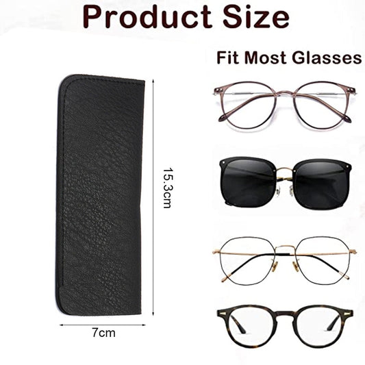3 Pack Reading Glasses Pouch, Soft Eyeglasses Bag Portable Cloth Eyewear Case, Blue+black+brown, 15.3 * 7cm V1189-WXFWAL-20260319-01062
