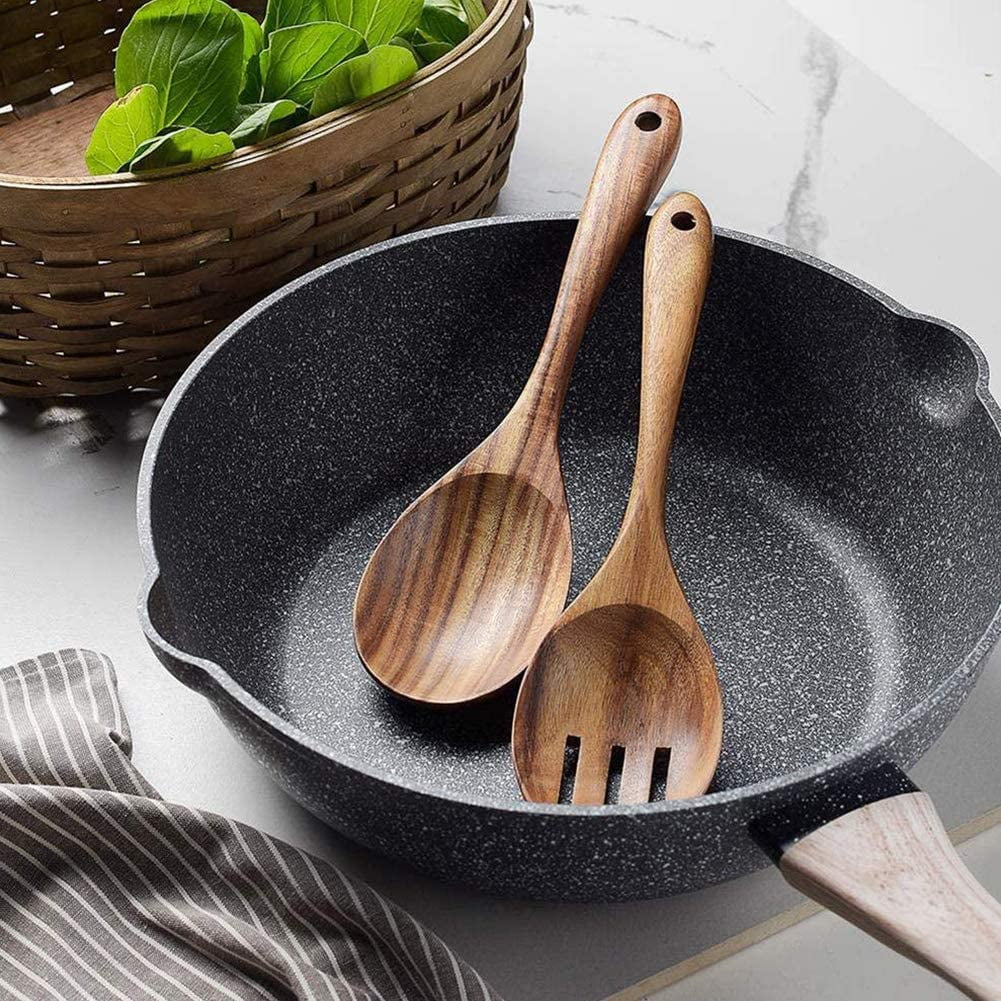 Salad Serving Utensils, Acacia Wood, Salad Spoon and Salad Fork, Salad Servers V1189-WXFWAL-20260319-01078