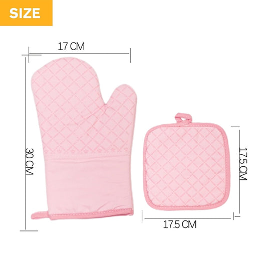 Oven Mitts and Pot Holders for Kitchen Heat Resistant - 4pcs Cotton Oven Gloves & Hot Pads with Non-Slip V1189-WXFWAL-20260319-01271