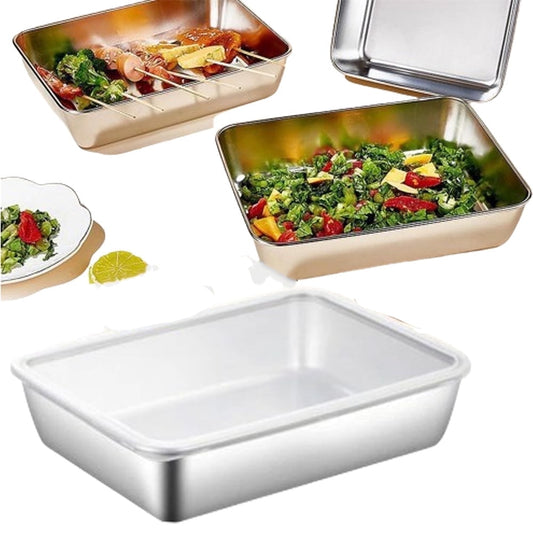 Tutuviw Stainless Steel Square Plate, Stainless Steel Baking Pans Cake Pan, Restaurant Pans Catering Pans V1189-WXFWAL-20260319-01499
