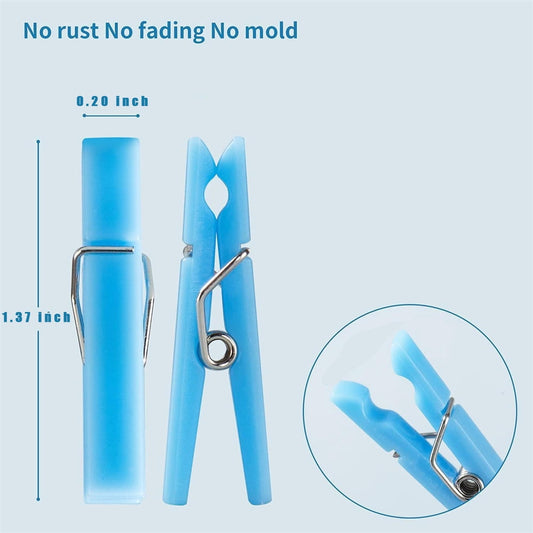 Tutuviw 100Pcs Blue Clothes Pins for Baby Shower Game Mini Premium Plastic Clothespins Small Baby Shower V1189-WXFWAL-20260319-01527