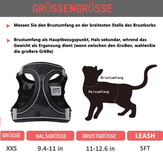 Escape-Proof Cat Harness & Leash Set for Cats, Kittens, Dogs, Puppies - XXS Size V1189-WXFWAL-20260319-01531