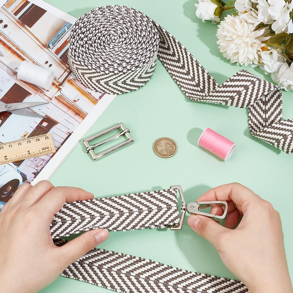 5 Yards Polycotton Jacquard Arrow Ribbon Clothes Accessories Olive 1-1/2 inch(38mm) V1189-WXFWAL-20260319-01537