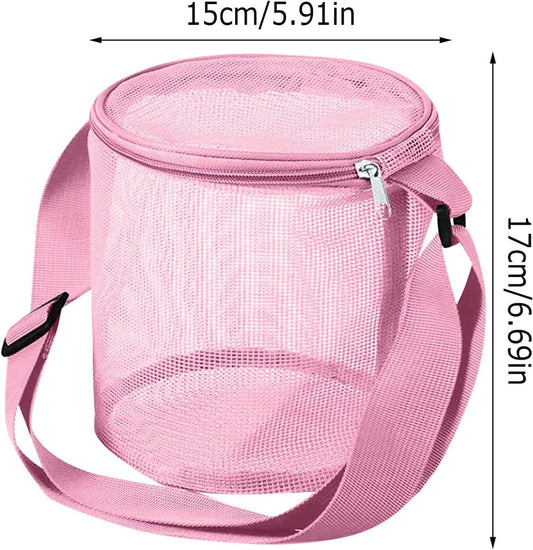 Tutuviw 4Pcs Large Capacity Collecting Bag Cylindrical Mesh Beach Bag Beach Mesh Bag Toys Seashell Backpack V1189-WXFWAL-20260319-01587