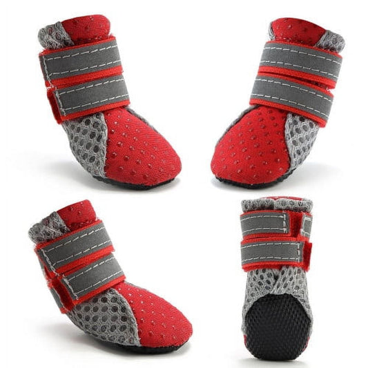 SPRING PARK Small Dog Shoes, Slip Resistant 4pcs Dog Puppy Boots Booties Pet Sneakers with Reflective V1189-WXFWAL-20260319-01595