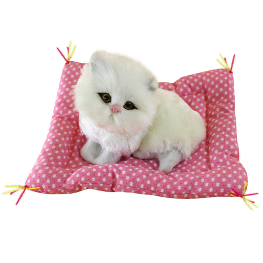 Tarmeek Simulation Sleeping Cat Dolls Toys,Simulation Cat Plush Animals Toy Will Call With Cloth Mat Sleeping V1189-WXFWAL-20260326-01710