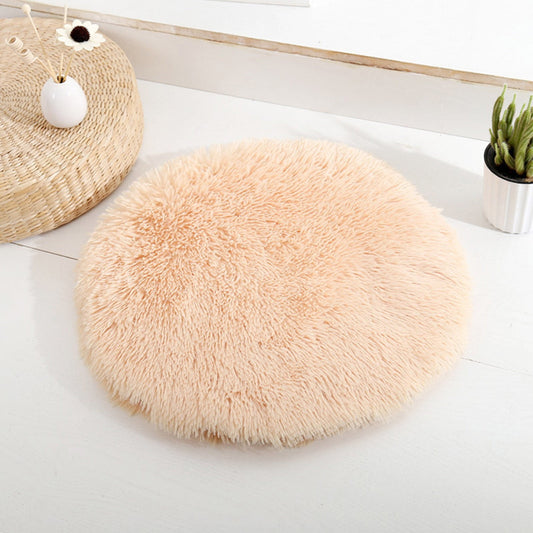 Darzheoy 16 inch Plush Dog Bed Mat Warm Fluffy Round Puppy Crate Pad with Anti-Slip Waterproof Bottom Soft V1189-WXFWAL-20260326-01716