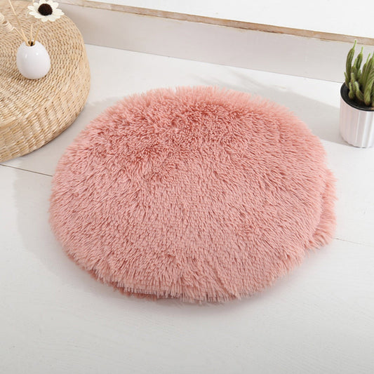 Darzheoy 16 inch Plush Dog Bed Mat Warm Fluffy Round Puppy Crate Pad with Anti-Slip Waterproof Bottom Soft V1189-WXFWAL-20260326-01727