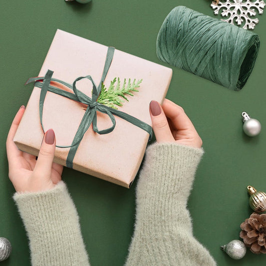 Darzheoy Raffia Ribbon, Christmas Gift Wrapping Raffia Paper String Ribbon Packing Paper Twine for Craft DIY V1189-WXFWAL-20260326-01847