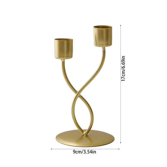 Darzheoy Iron Candlestick Vintage Metal Holder Decorative Taper Stand Sconce Home Desktop Table Decoration V1189-WXFWAL-20260326-01874