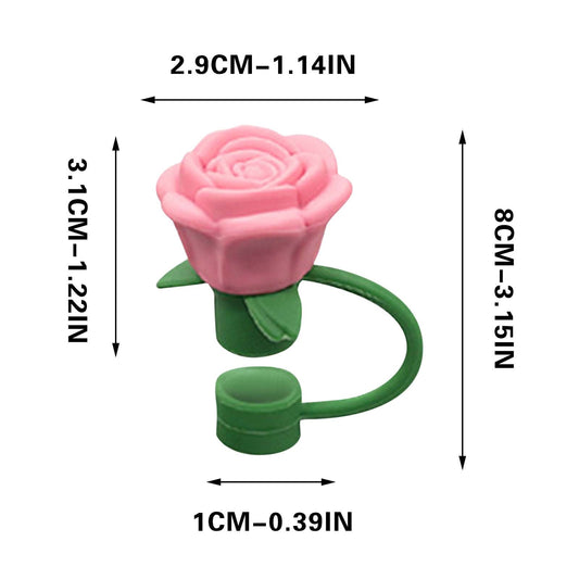 Darzheoy Rose Straw Toppers 10mm, Pink Flower Straw Covers Straw Tips for Tumblers Cup Accessories Tumbler V1189-WXFWAL-20260326-01889