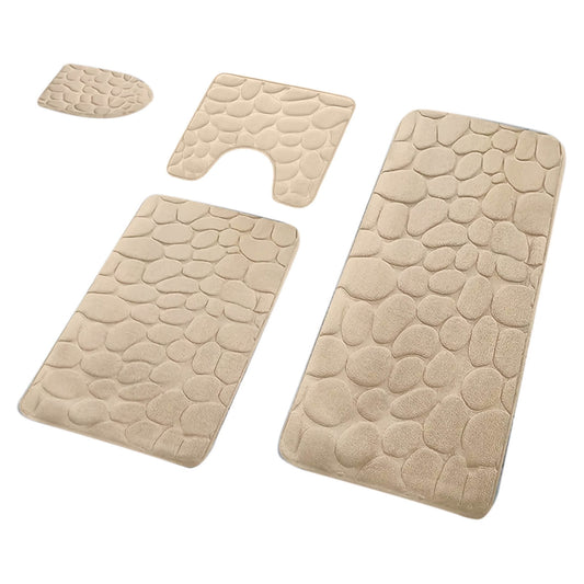 Kdkad Bathroom Rugs Sets 4 Piece, Non Slip Memory Foam Bathroom Rugs, Machine Wash Bathroom Mat Set, Water V1189-WXFWAL-20260326-01927