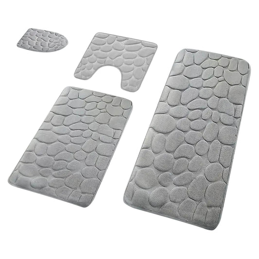 Kdkad Bathroom Rugs Sets 4 Piece, Non Slip Memory Foam Bathroom Rugs, Machine Wash Bathroom Mat Set, Water V1189-WXFWAL-20260326-01931
